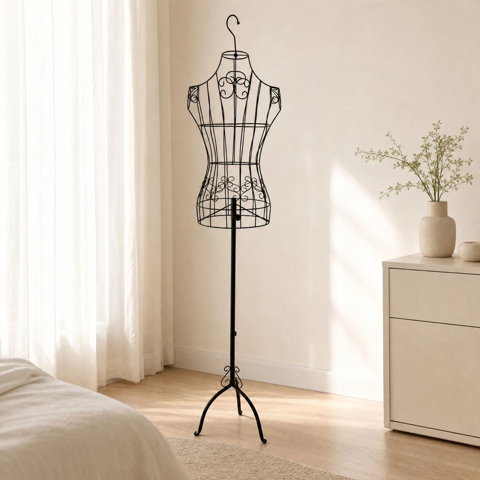 Mannequin Body Stable Iron-Wire Full-Body Mannequin Display Rack Display Stand with Tripod Base Sturdy for Retail Openings