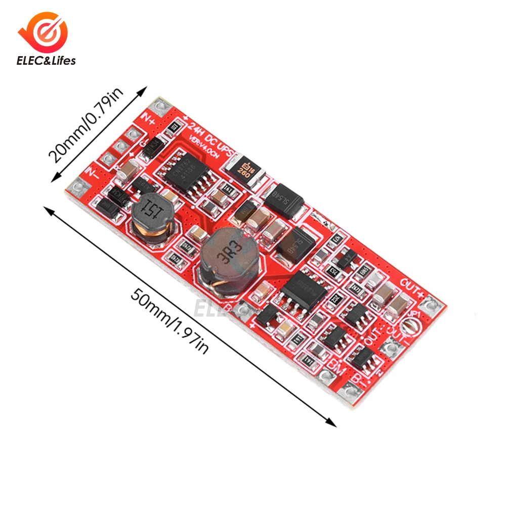 DC12V/15V 24W 1A 18W 0.5A UPS Power Supply Module Uninterruptible Power Control Board 2S V4.0CN Charge Step Up Protection Module