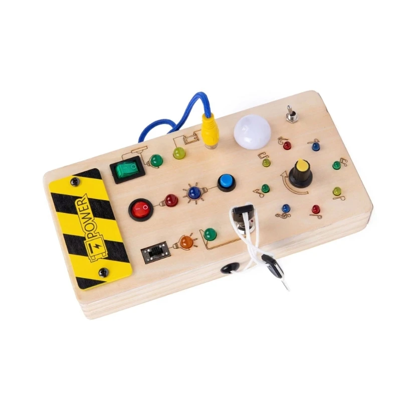 Busy Boards Electric Activity PuzzleBoard Toy Baby Learning Socket Toy Basic Life Skill Training Toy Toddler Wooden Toy