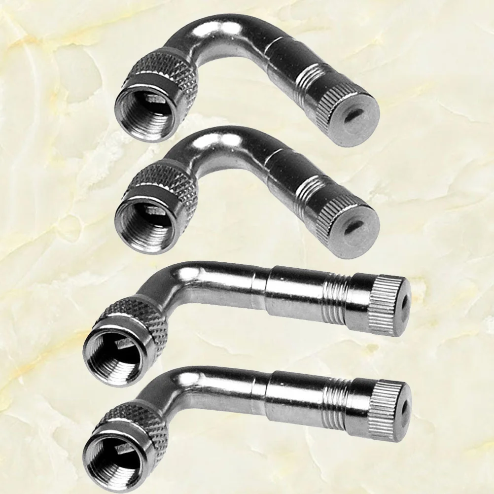 4 قطعة 90 درجة 45 درجة النحاس الهواء الإطارات الجذعية تمديد محول لسيارة شاحنة دراجة نارية صمام الجذعية غطاء غبار معدني ارتداء #2