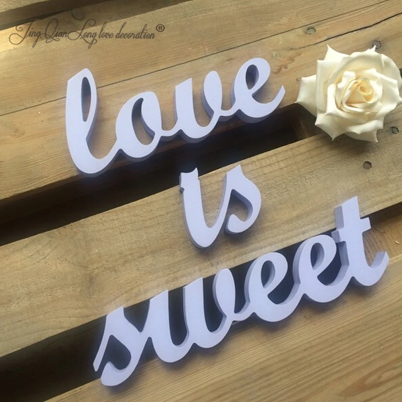 Love IS SWEET Wooden Letters for Wedding Decoration, Wedding Sign, Free Shipping image 3