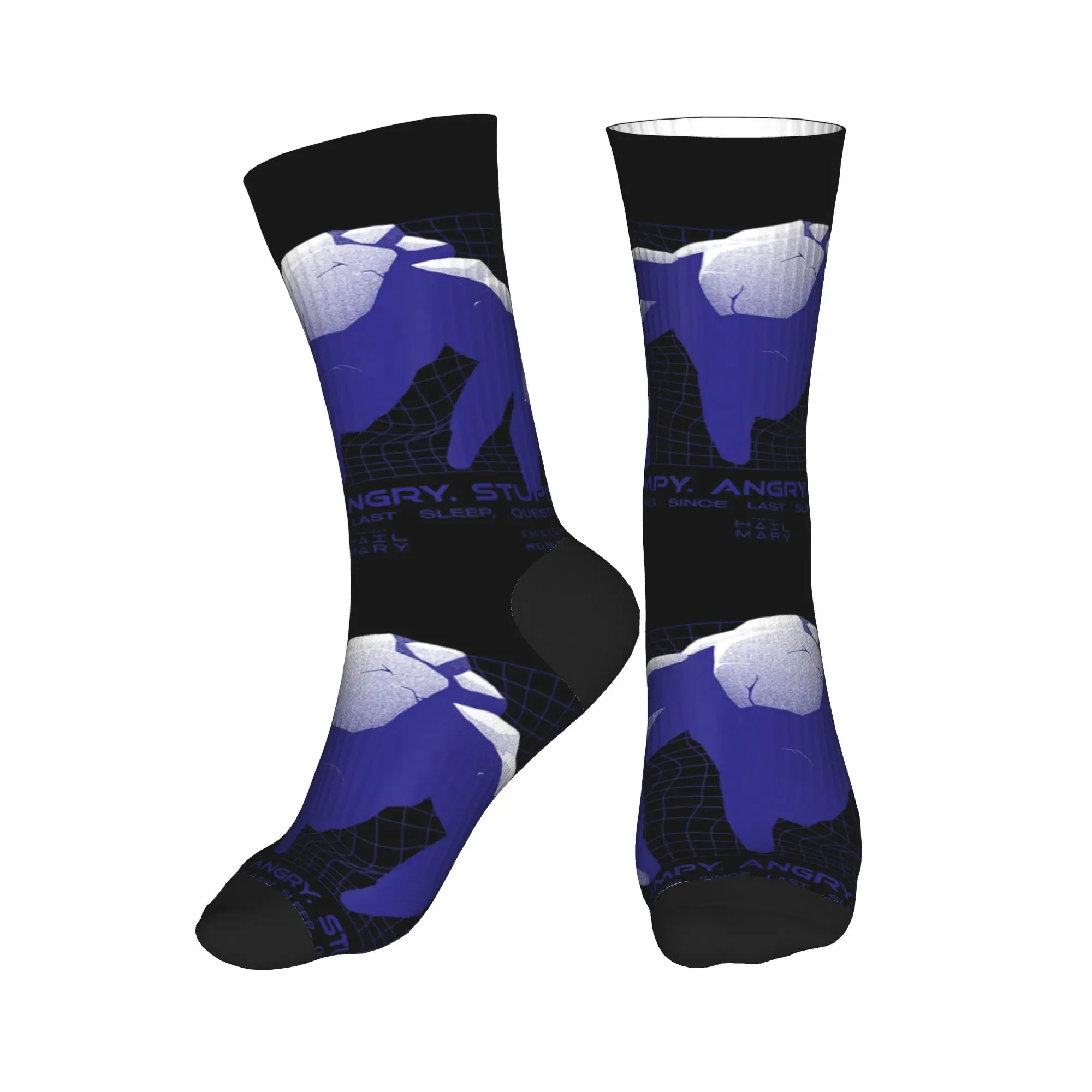 Unisex Men Socks Project Hail Mary Grumpy Angry Stupid Stockings Anti Breathable Socks Autumn Leisure Custom Skateboard Socks