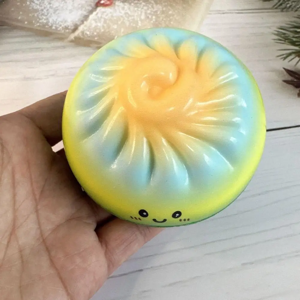 1-5Pcs Colorful Steamed Bun Stress-relieving Toys Stress Balls Fidget Sensory Simulation Food Squishies Bun With Steamer Gifts