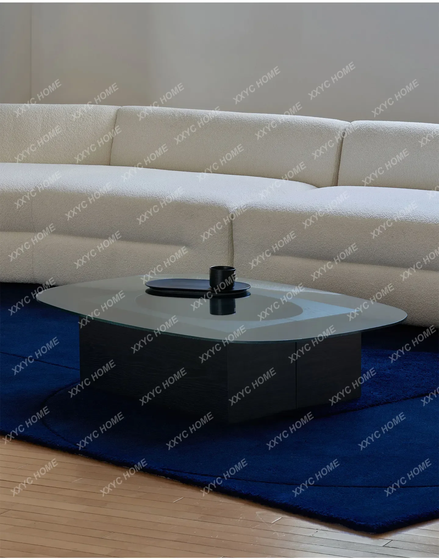 

Cave coffee table living room household small apartment small table minimalist glass coffee table