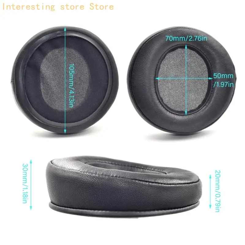 Kopfhörer-Ersatz-Ohrpolster, 1 Paar schwarze ovale Ohrpolster-Set, kompatibel mit Superlux HD681 HD668B HD672 55KC – Detail 6