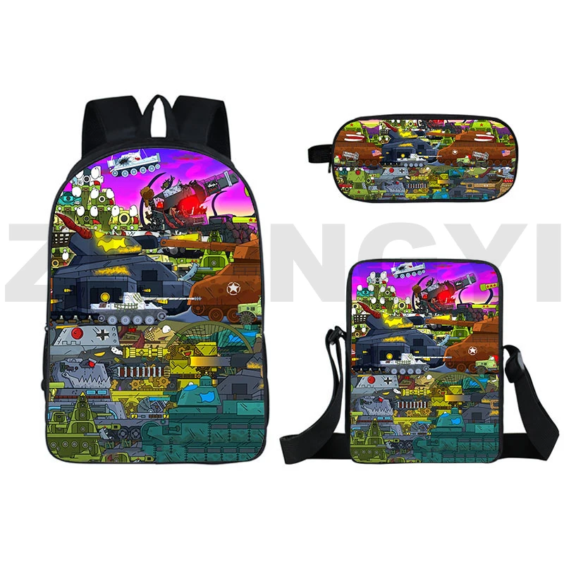 

3 Pcs/set Anime World of Tanks Backpacks Men Bookbag War Thunder Bags 16 Inch 3D Print Gerand Tanks Softback Bagpack Teenager