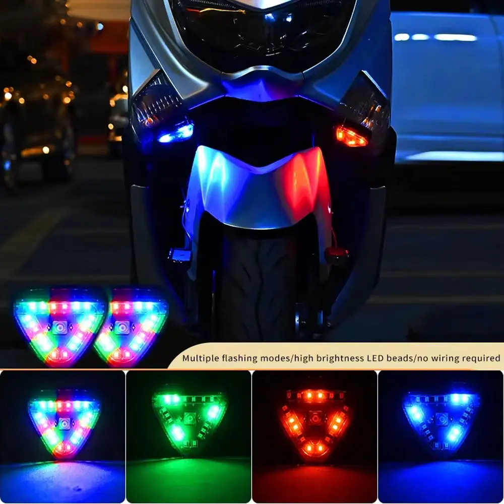Solar Power Strobe Warning Light Multimode Colorful Motorcycle LED Night Rear Collision Flashing Siganl Lamp Car Warning Light
