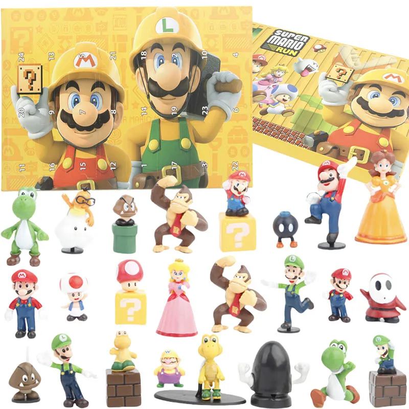 

Super Mario Bros Christmas Advent Calendar Cartoon Anime Figure Models Advent Surprise Toys Gift Box for Kids 2025 Navidad Gift