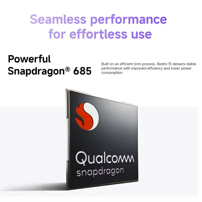 【العلامة التجارية+】Redmi 15 الإصدار العالمي للهاتف الذكي بطارية 6.9 بوصة 50 ميجابكسل 7000 مللي أمبير في الساعة 33 وات شحن سريع IP64 Snapdragon ®   685 منصة متنقلة