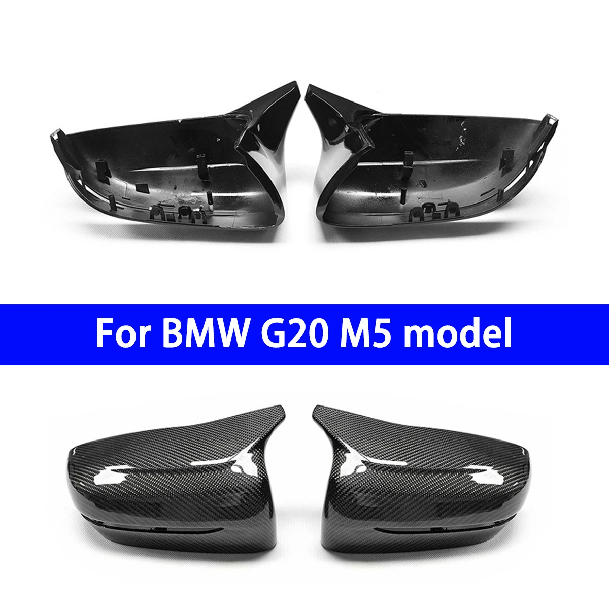 

Suitable for BMW G20G14G15 M3M5 Cow Horn Genuine Carbon Fiber Rearview Mirror Cover Reverse Cover Left Driver