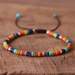 Boho 7 Chakra Rainbow Natural Stone Jasper Beads Bracelet New Fashion Multi Colors Dainty Bracelet Jewelry Women Dropshipping