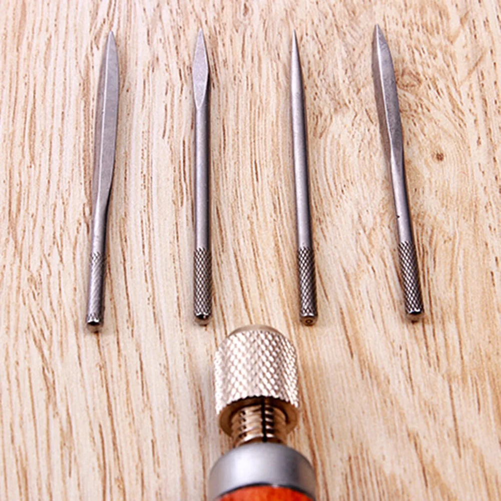 

Steel Leather Hole Punch Tool with Hardwood Handle Sewing Punching Hole Maker Handmade Multifunctional for DIY Leather Craft