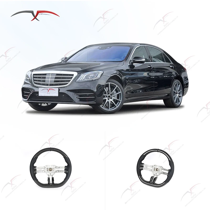 

Carbon Fiber Perforated Leather Dragonfly Sport Style AMG Steering Wheel Suitable for Mercedes Benz CLA CLS GLC GLE SLC