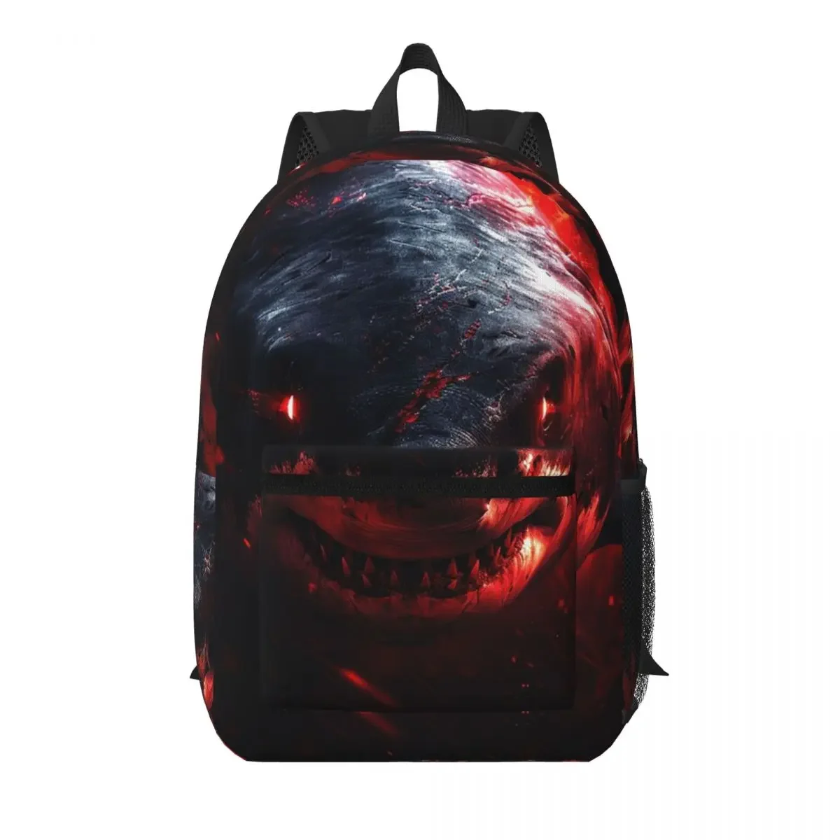 Great Shark Open Its Mouth Cartoon Student Backpack School Bag Hiking Travel Daypack for Boys Girls Bookbag Shoulder Bags