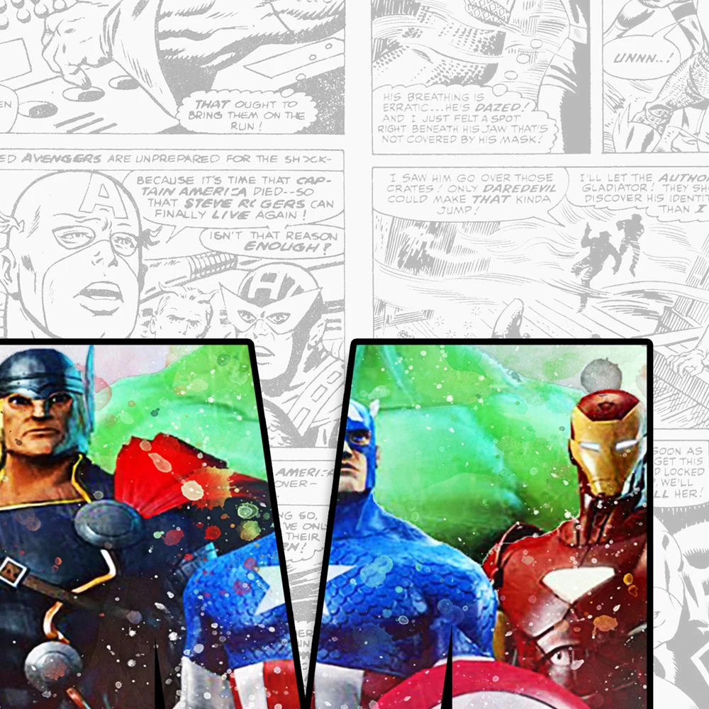 Personalized Boys Name Word Art Print AVENGERS Character Poster Superhero Canvas Painting Wall Art Comic Hero Gift Home Decor