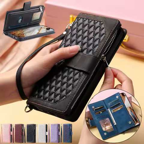 Leather Case for Samsung Galaxy A13 A14 A21S A22 A23 A32 A33 A34 A51 A52 A52S A53 A54 A71 A72 5G Zipper Wallet Card Bag Cover