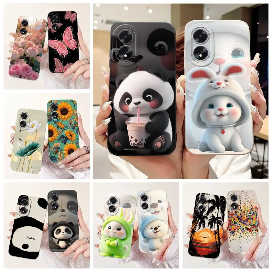 For Oppo A18 Case Oppo A38 CPH2579 Cute Panda Cartoon Cover Soft TPU Phone Cases For Oppo A38 A 18 OppoA18 OppoA38 Fundas Bumper