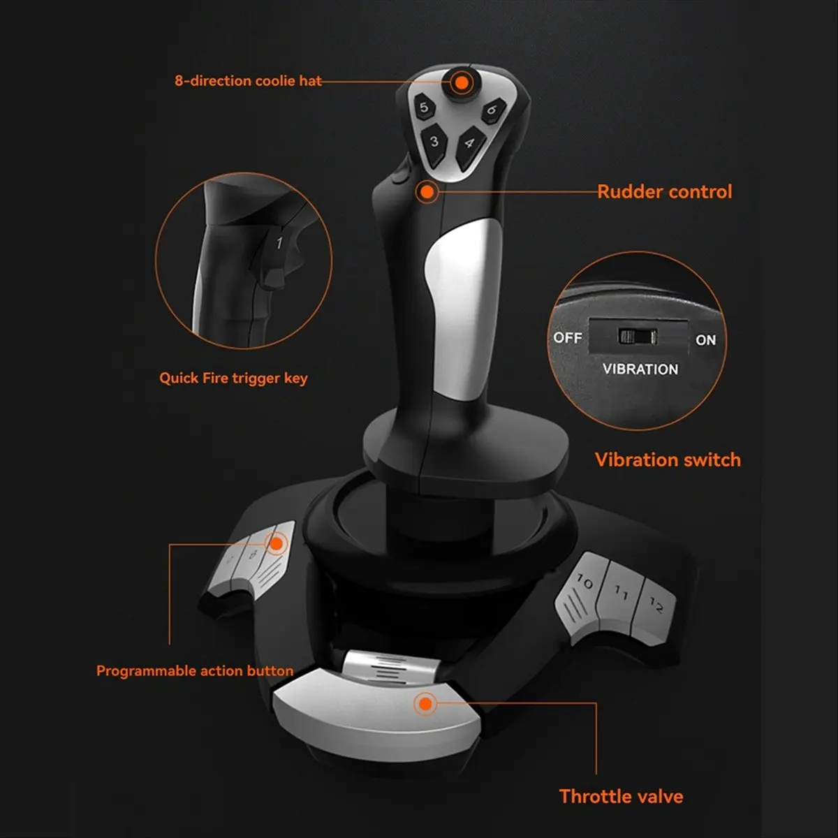 NEW DT85-F16 Aviation Simulated Flight Stick Joystick Simulation Competition Teaching Special for Window PC