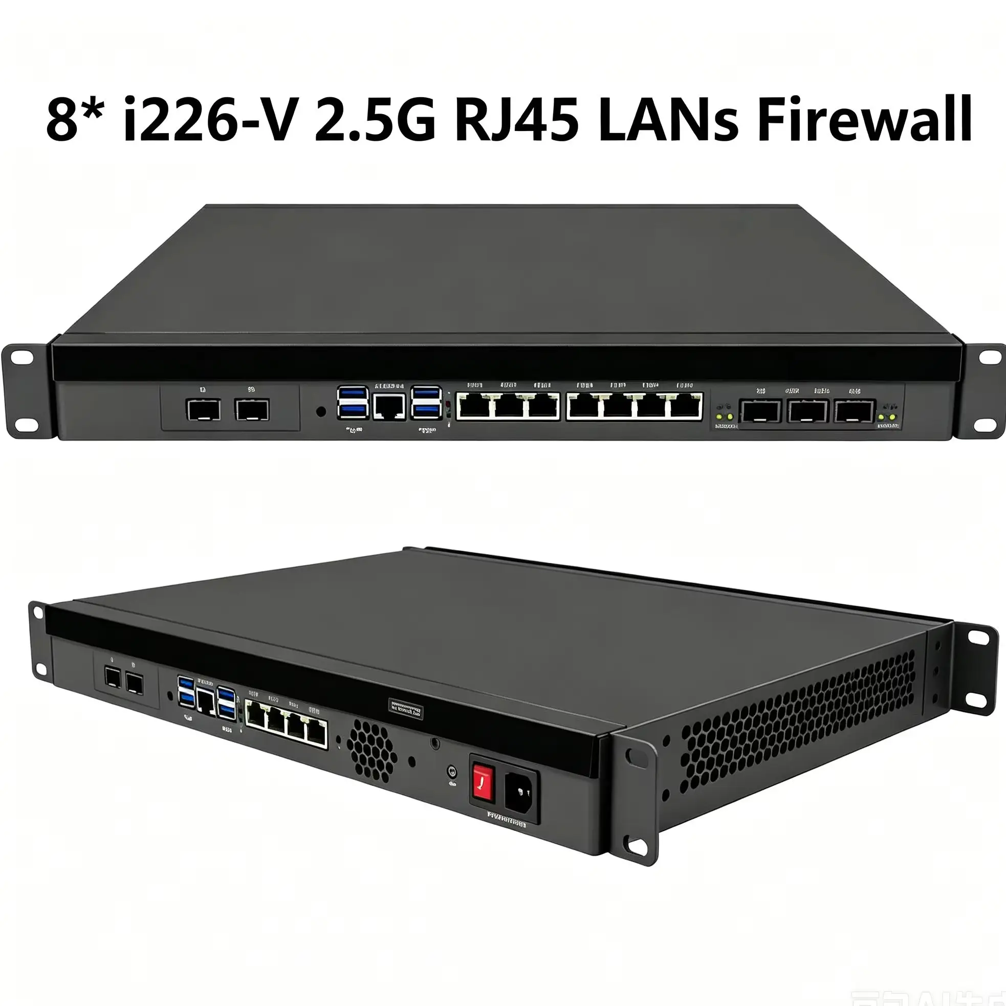 Topton 8*2.5G Rack Mount Firewall Mini PC 1U Intel Xeon E5-2699V4 2695V4 C612 X99 Server Host 4*/2*10G SFP LAN 2*SATA NAS 2*NVMe