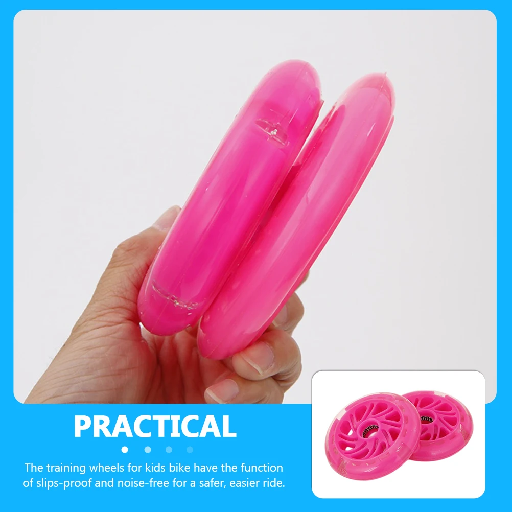 

2pcs Luminous Bike Training Wheels Slip-Proof Noise-Free Children Bicycle Auxiliary Wheels Sturdy Pu Material Easy Installation