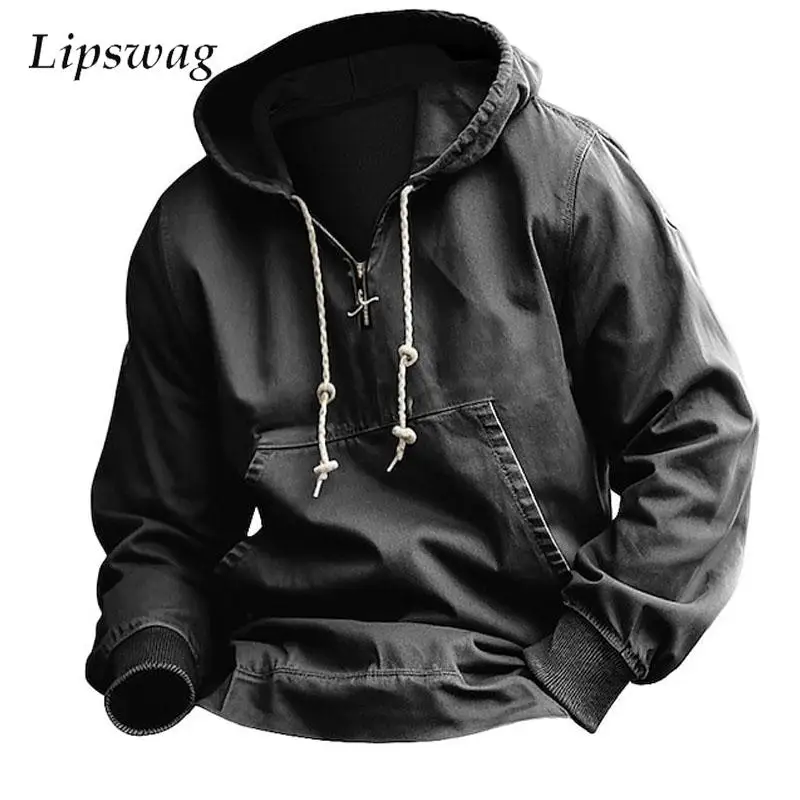 

Hip Hop Hoodies Men Streetwear Autumn Fashion Solid Color Loose Long Sleeve Hoodie Casual Mens Clothes Vintage Hooded Sweatshirt