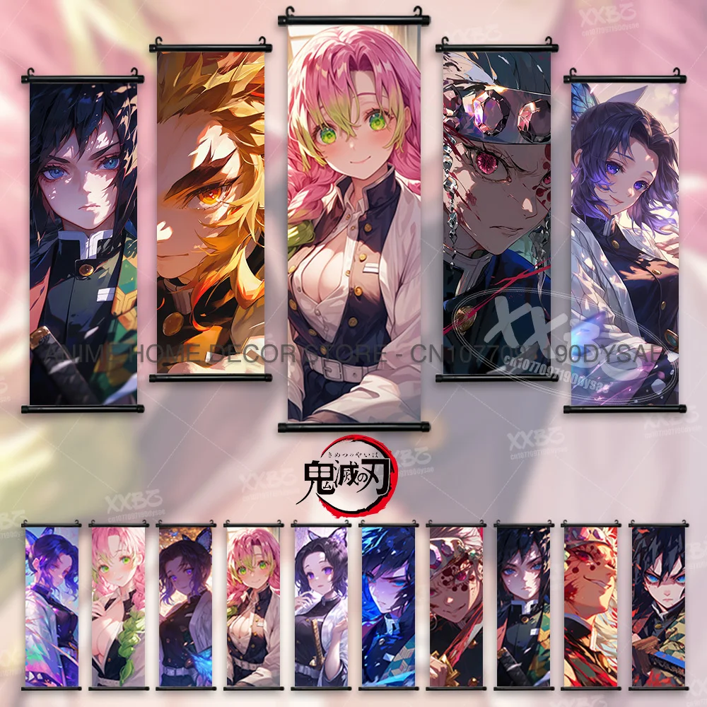 Demon Slayer Posters Uzui Tengen Home Wall Decor Kanroji Mitsuri Anime Paintings Kamado Tanjirou Art Scrolls Pictures Wallpaper