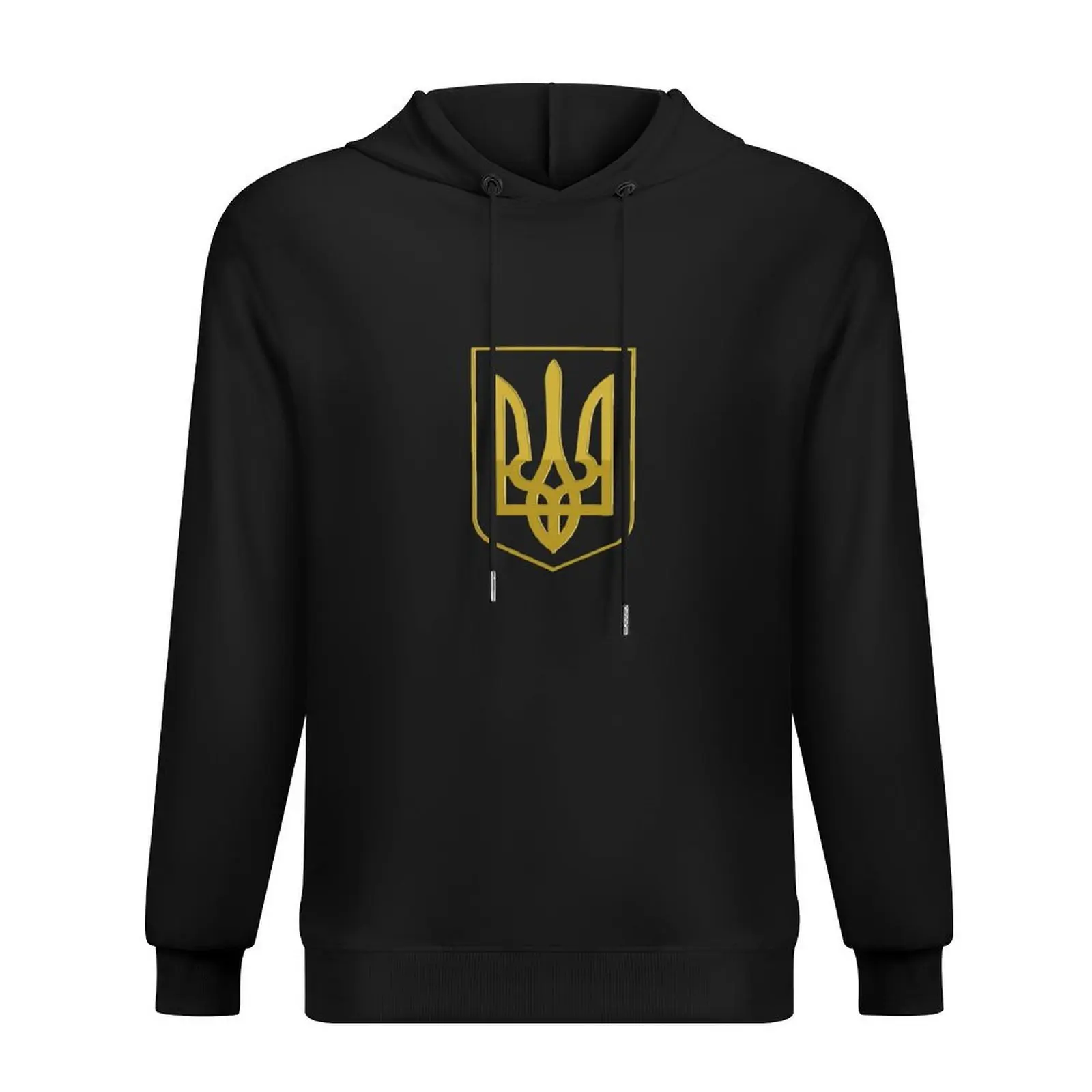 

idi nahui, A stylised trident symbol in gold Hoodie korean clothes winter clothes mens clothing autumn hoodie