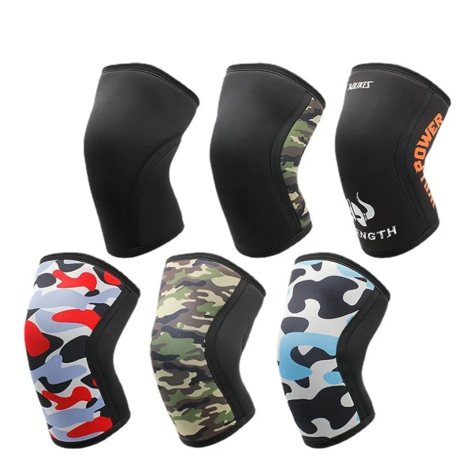 1pc 7mm Neoprene Sports Kneepads Compression Weightlifting Pressured Crossfit Training Knee Pads Support Women Men