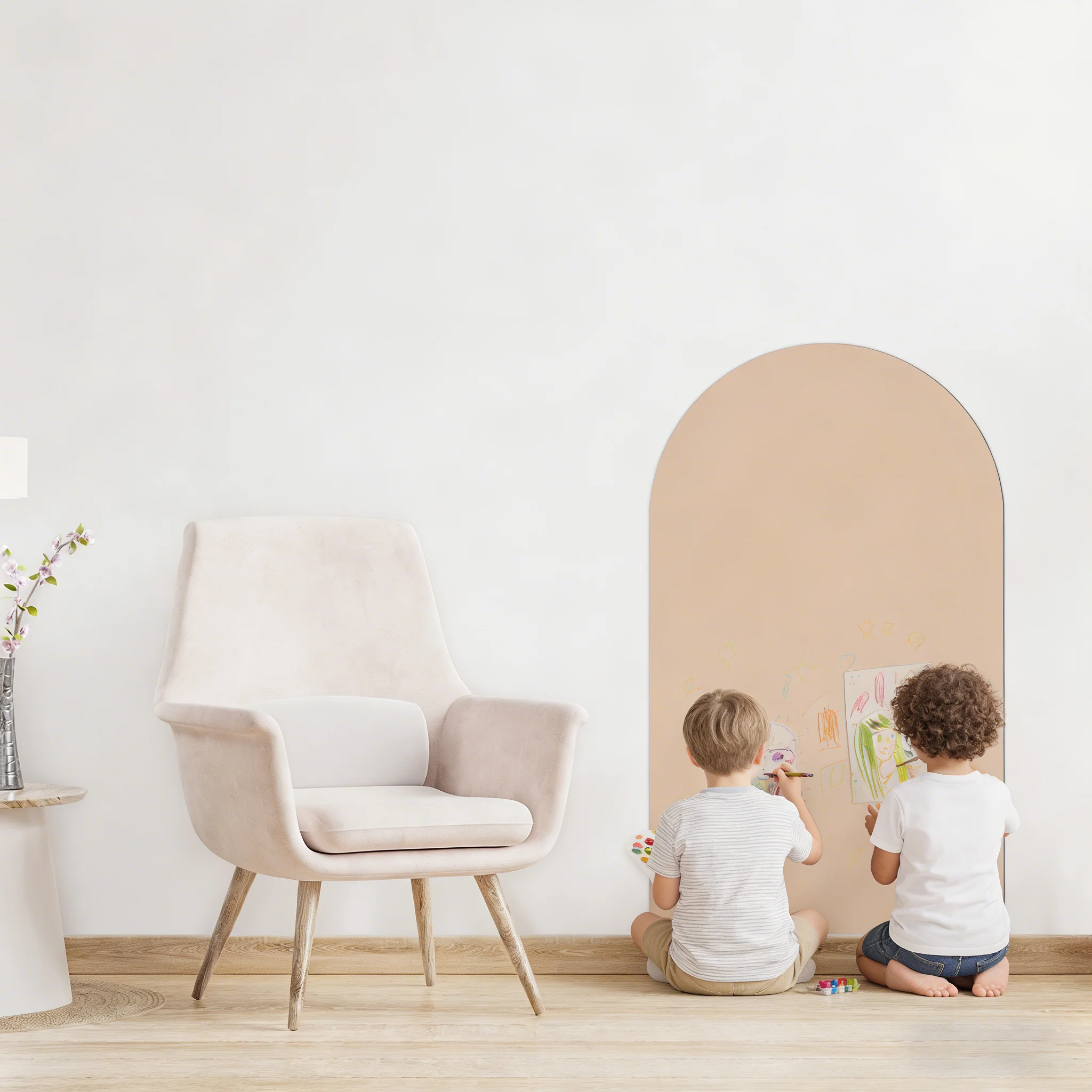 

Magnetic self-adhesive matte blackboard wall sticker arch shaped, easy to install, suitable for children's creative painting