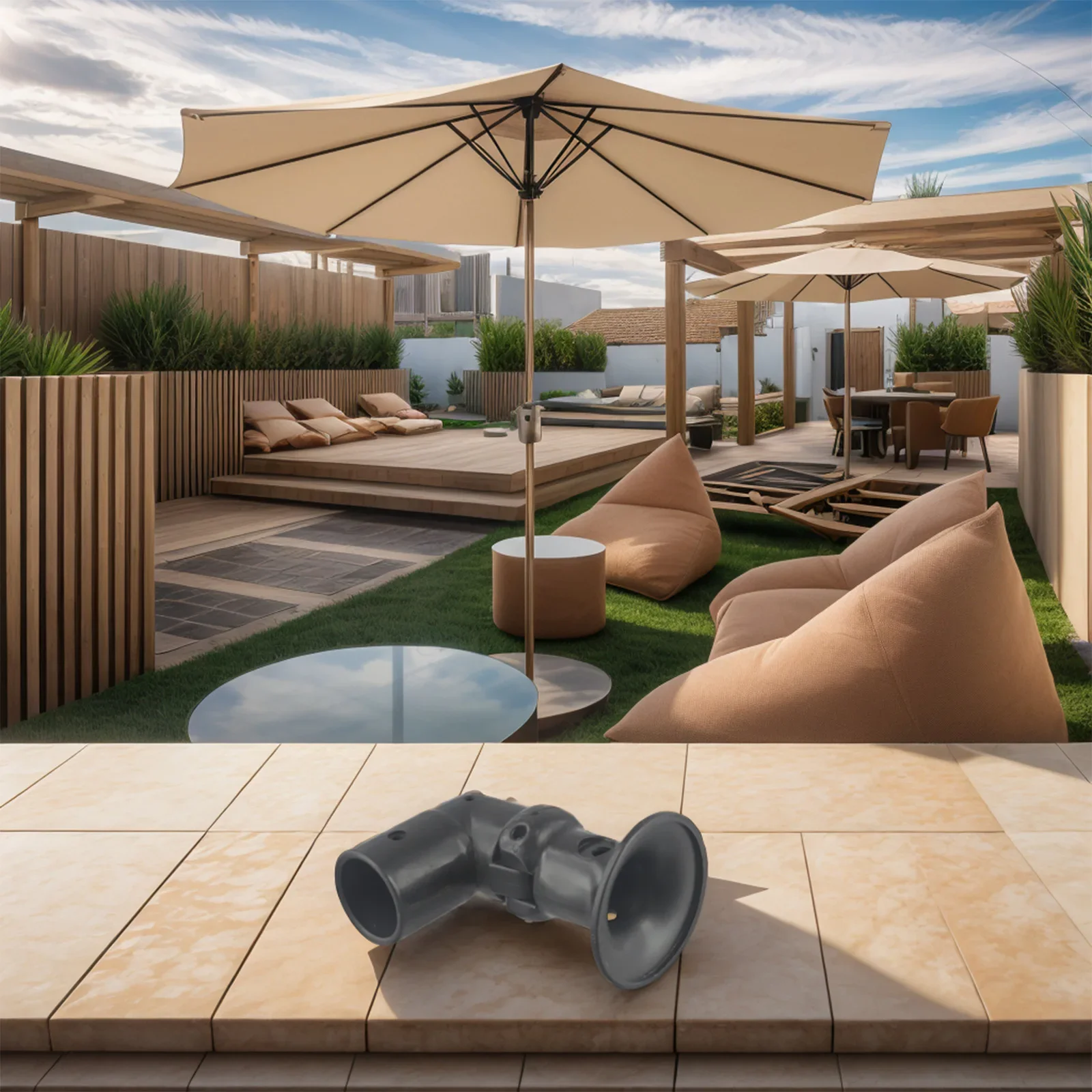 

Детали для уличного зонта Замена уличного зонта Установки на открытом воздухе Надежный дизайн Экономия места Широкое применение