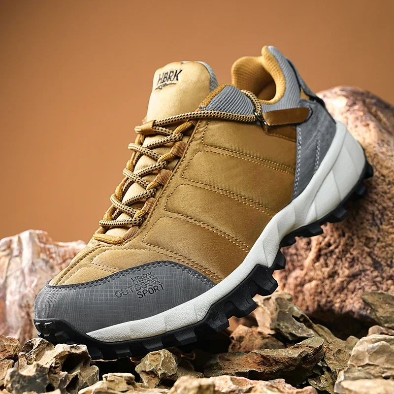 Zapatos de Trekking profesionales para hombre, zapatillas de escalada de montaña al aire libre, antideslizantes, color amarillo