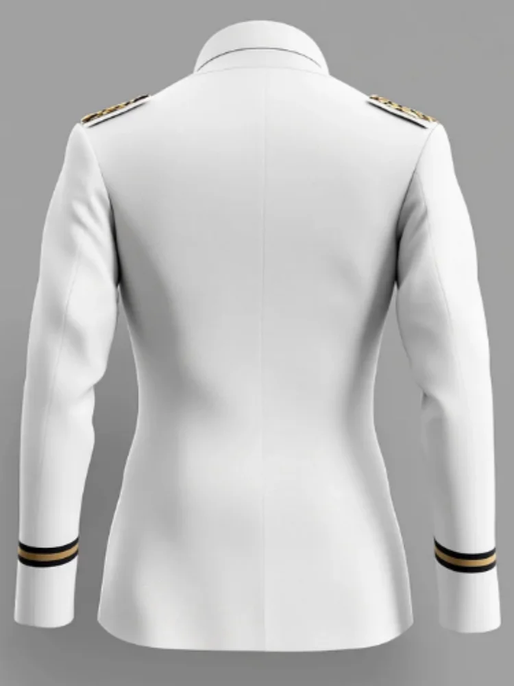 

High End Mens Business Suit Slim Fit Peaked Lapel Double Breasted Formal Prom Tuxedo Elegant Striped Cuffs Blazer