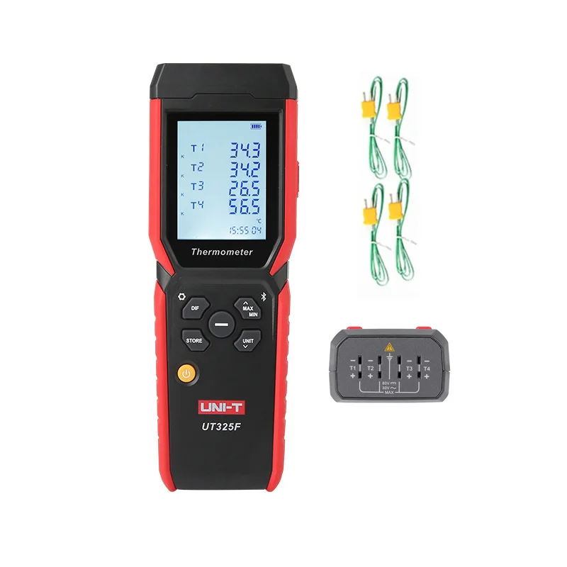 UNI-T UT325F Digital Thermometer 4 Channel Temperature Data Logger Contact measure Thermocouple Tester