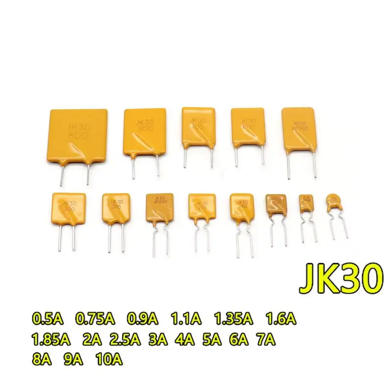 【20-10PCS】Resettable Fuse 30V PTC Polymer PPTC DIP JK30 0.5A 0.75A 0.9A 1.1A 1.35A 1.6A 1.85A 2A 2.5A 3A 4A 5A 6A 7A 8A 9A