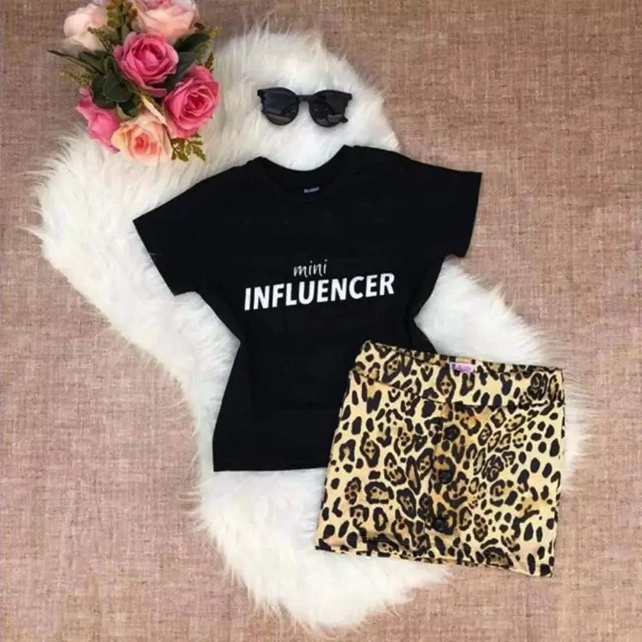 Kid's Outfit summer baby girls leopard set