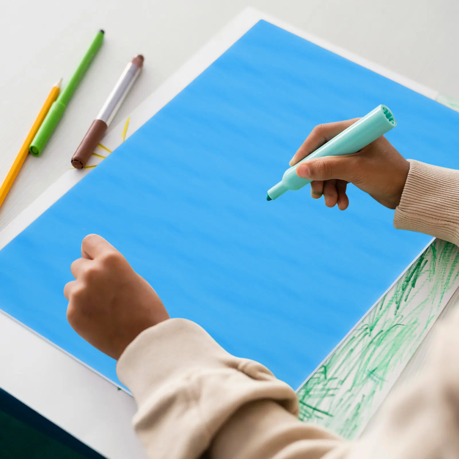 10Pcs Blank Colorful Hand-Painted Foam Boards for Kids Creative Art Projects Nursery Wall Decor Kindergarten Classroom