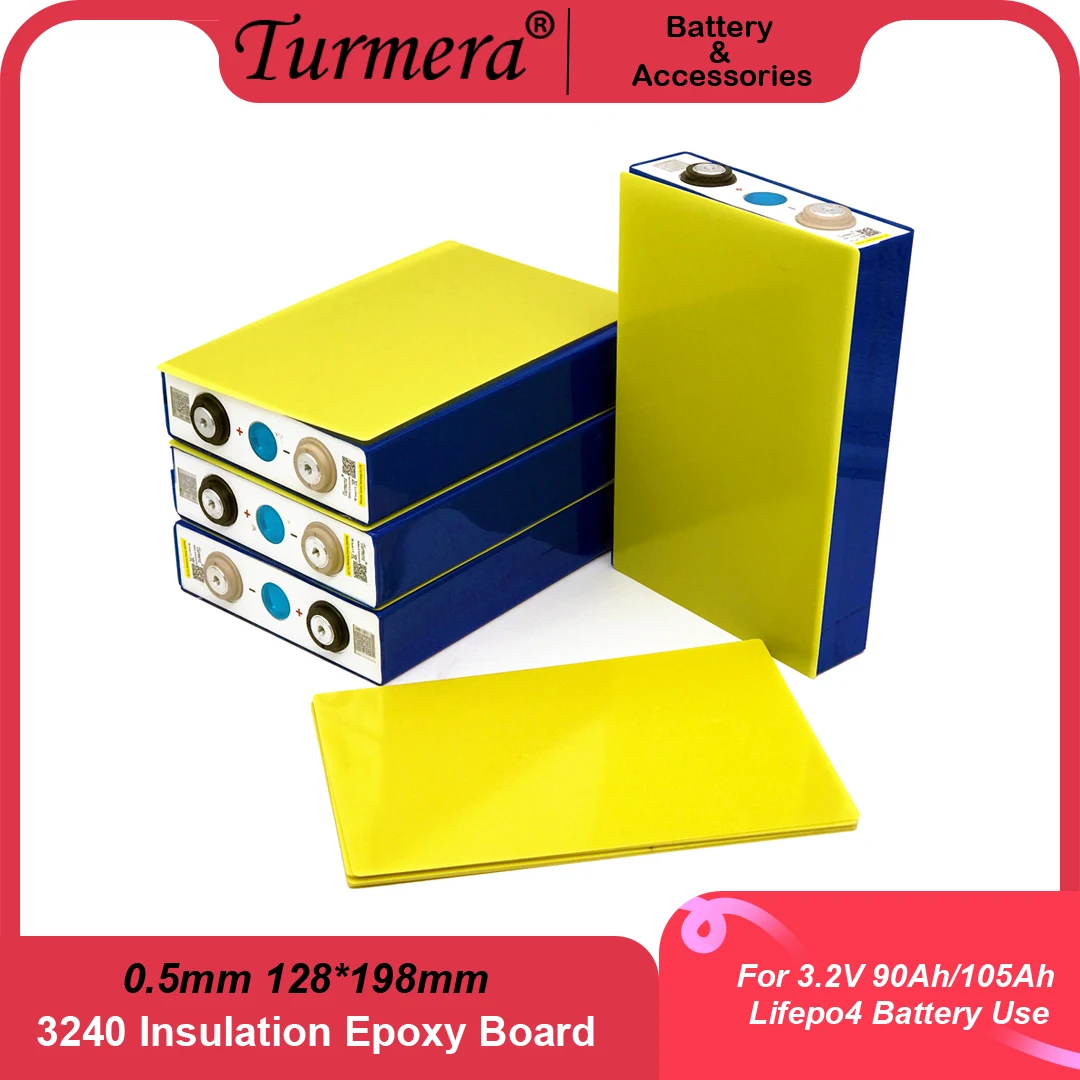 Turmera 3240 Insulation Epoxy Plate 0.5mm Thickness 128*198mm for 3.2V 90Ah 100Ah 105Ah 280Ah 12.8V Lifepo4 Battery Pack Diy Use