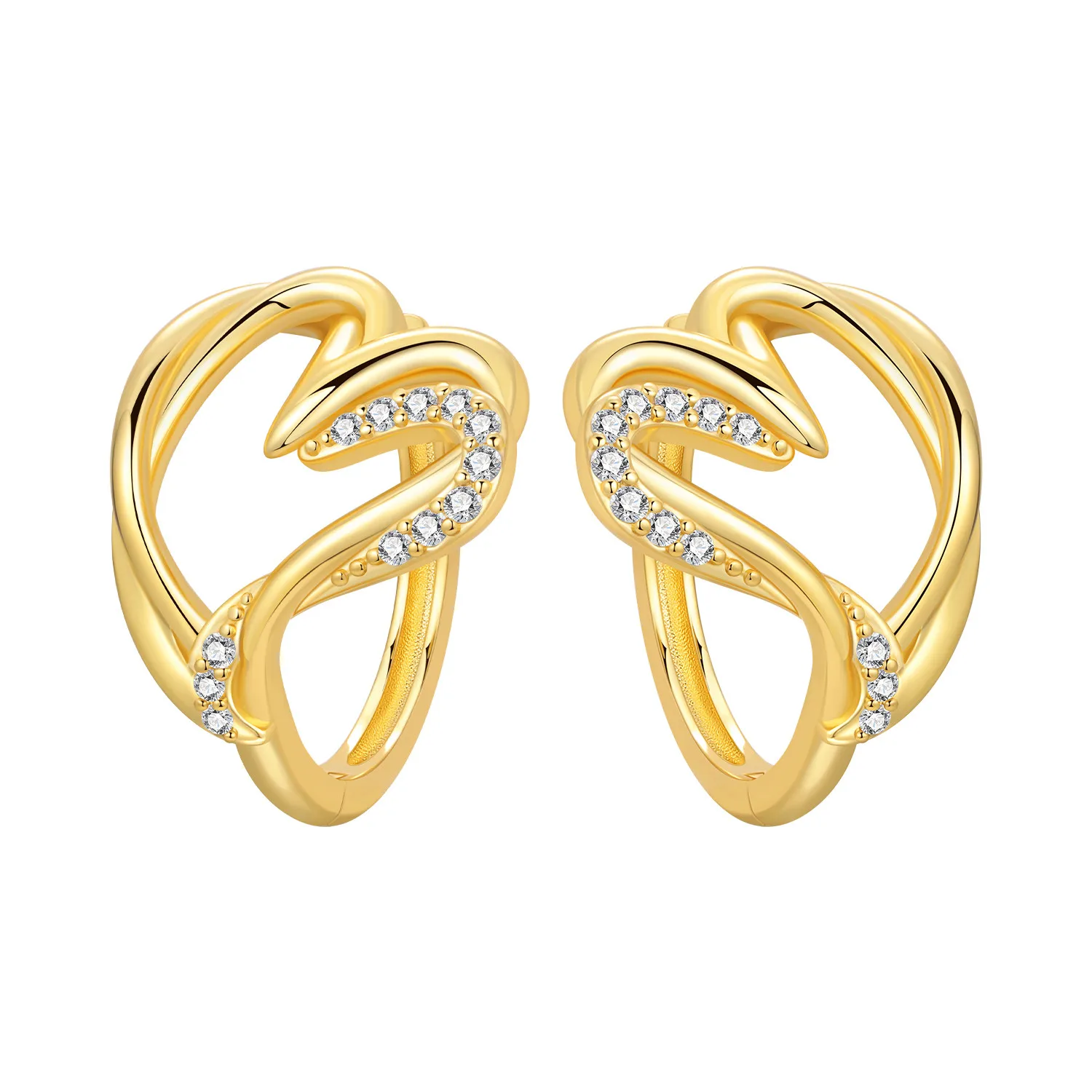 2026 Neu 925 Sterling Silber 18K Vergoldete Kirschblüten-Schmetterling-Creolen Modischer Einfacher Partyschmuck Geschenke für Frauen