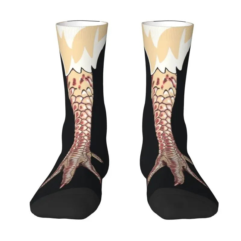 Custom Chicken Leg Mens Crew Socks Unisex Cool 3D Printing Cartoon Animal Dress Socks