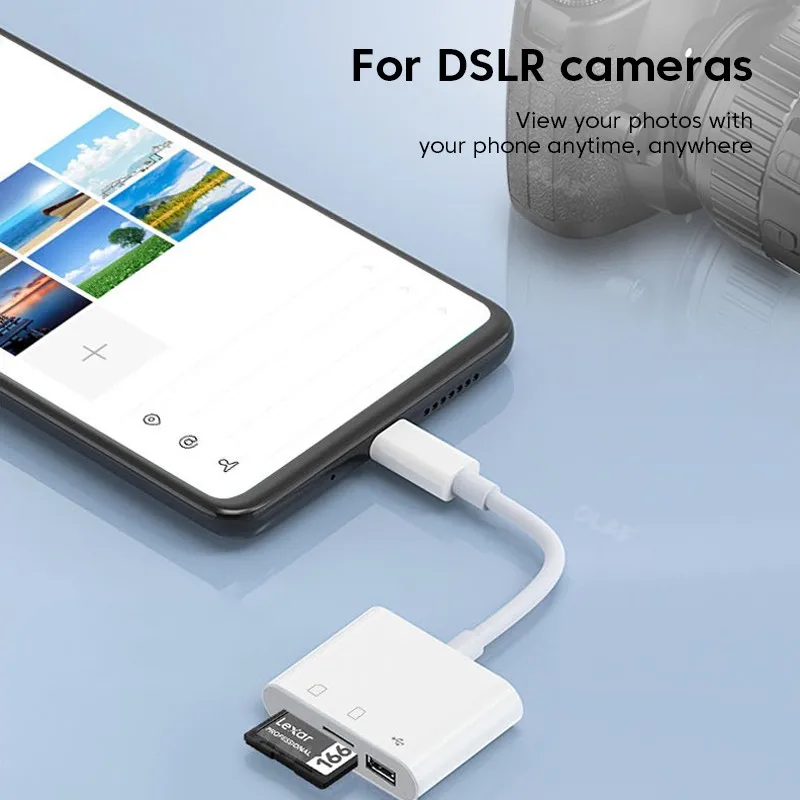 Elough – adaptateur de Type C TF CF SD, lecteur de carte mémoire USB C, pour Macbook Huawei Samsung Xiaomi OTG, graveur Flash Compact