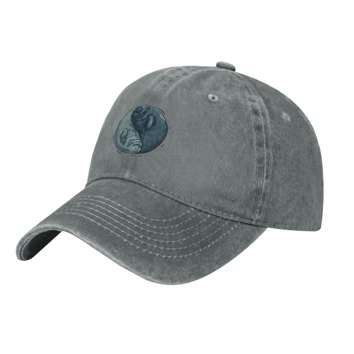 Manatee Yin and Yang Dugong Manatee County Baseball Cap Beach Outing Golf Cap Sunscreen Big Size Hat Man Women's