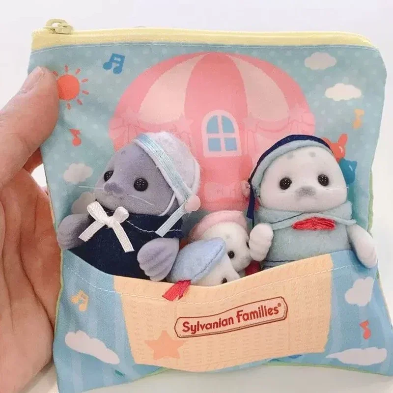 عائلات سيلفانيان سلسلة المفاتيح العمياء اكسسوارات أرقام الألعاب الأصلية حقيبة التخزين المنتهية ولايته أداة فتاة لعب الاطفال الفتيات الثلاثي