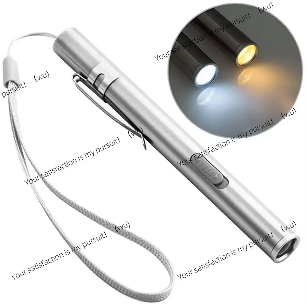 Mini Portable Handy LED Pen Light Flashlight USB Rechargeable Energy-saving Dentist Nurse Torch Stainless Steel Clip