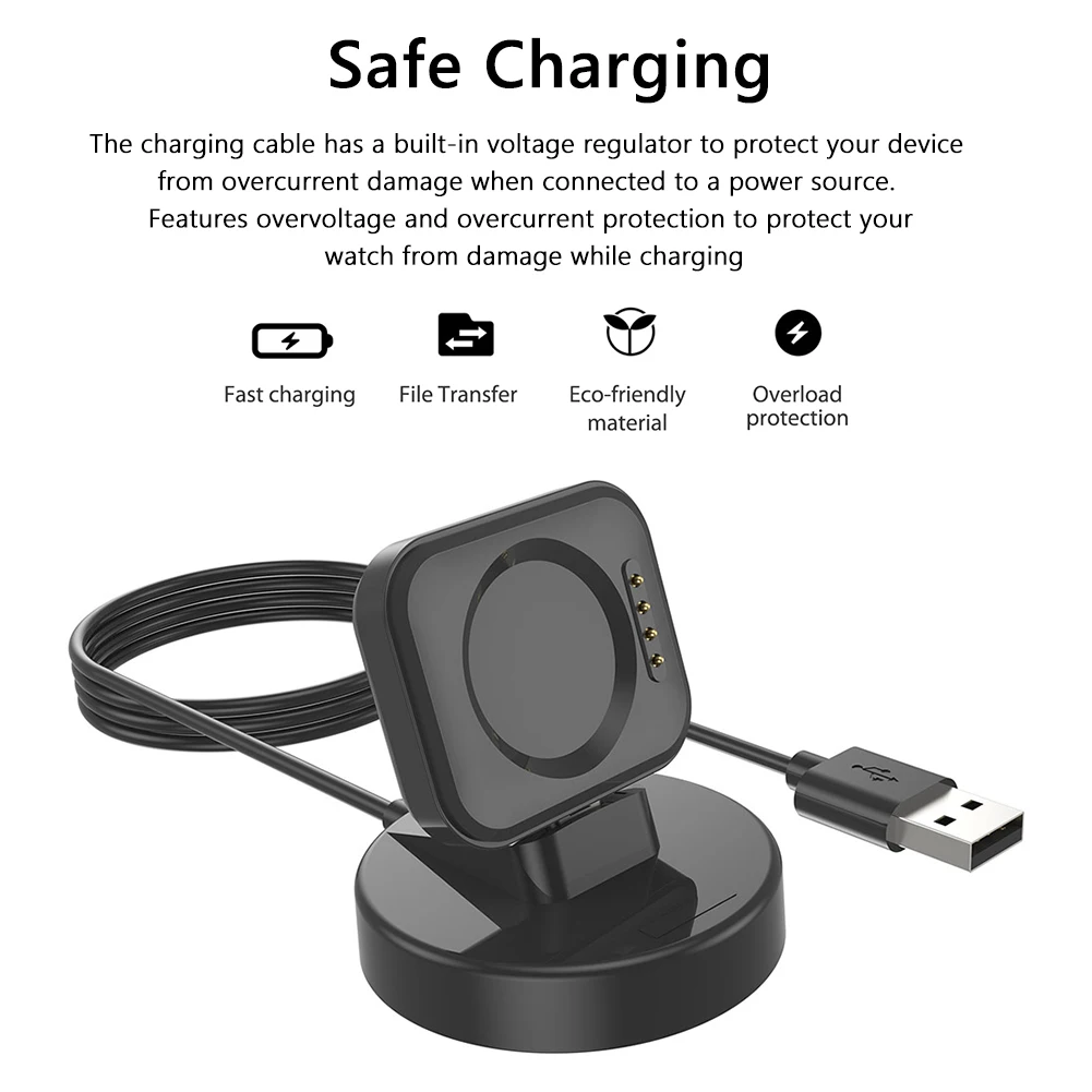 Kabel Pengisi Daya 100Cm Kabel Pengisi Daya USB Aksesori Jam Tangan Pintar Kabel Dock Dudukan Ponsel Pengisi Daya USB Pengganti untuk Jam Tangan OPPO 3 Pro/3/2