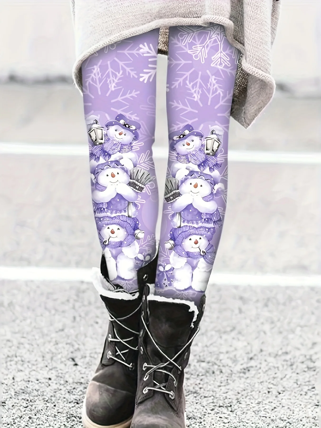 3D مطبوعة ثلج الرسم المرأة اليوغا السراويل عيد الميلاد موضوع عالية الخصر بانت في الهواء الطلق اليومية عارضة مريحة طماق مرنة