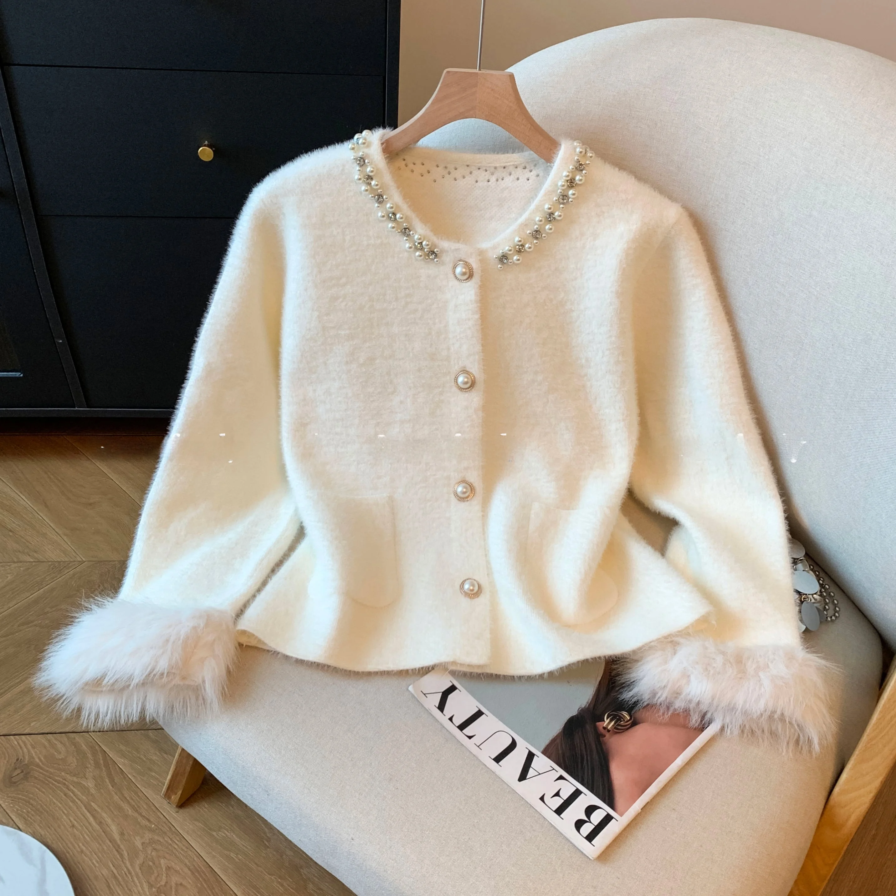 

Женский длинный пушистый свитер Све, кардиган, осень-зима, новинка, шуба Све, теплая вязаная круглая шуба Ne Single ...