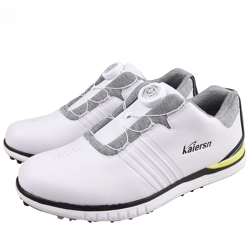 Autumn New Golf Shoes Men's Waterproof and Non-slip Sports Shoe Wear-resistant Rotating Shoelaces Nail-free Golf Training Shoe