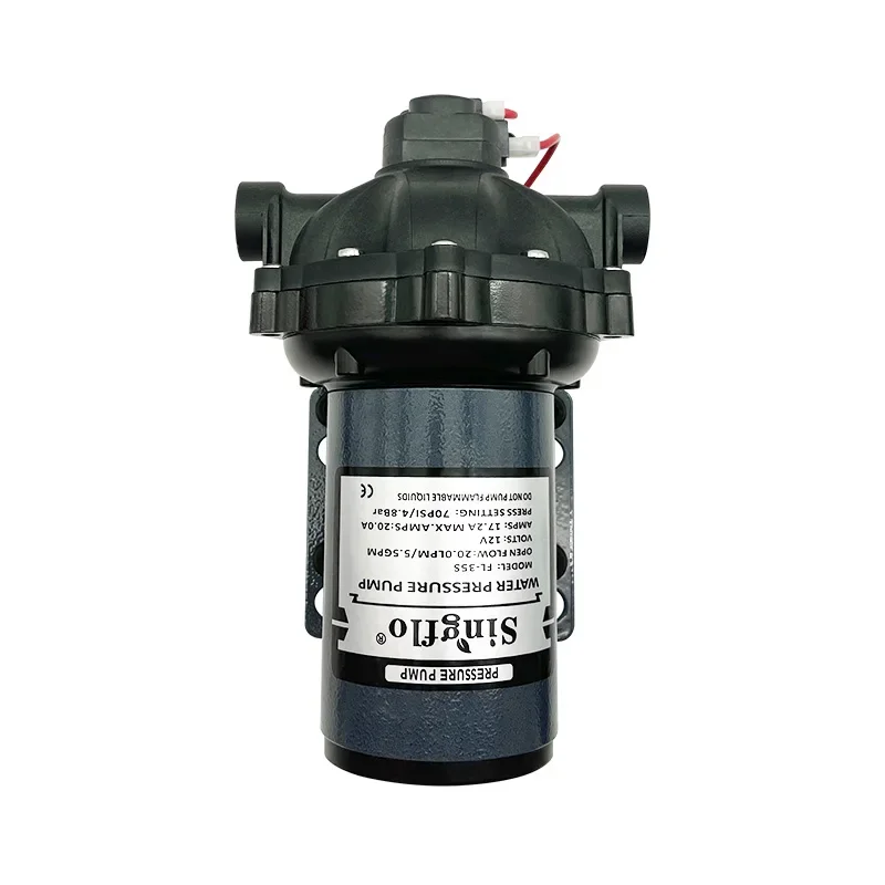 Singflo 12V 5 チャンバー水圧ポンプ FL-35S 70 PSI 20L/MIN - ボート/RV/ウォッシュダウン/デッキウォッシュポンプのみ