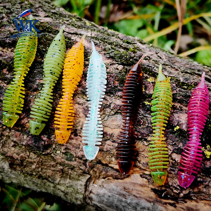 Spiker Worm Bait at 5cm 7cm Soft Lures for Perch Bass Fishing Lure TPE TPR Floating Drop Rig Soft Bait UV Glow Worm Baits