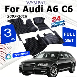 Luxury Car Floor Mats For Audi A6 C6 4F C7 4G Avant Wagon 2007~2018 Leather Mat Anti Dirt Pad Durable Carpet Car Accessories